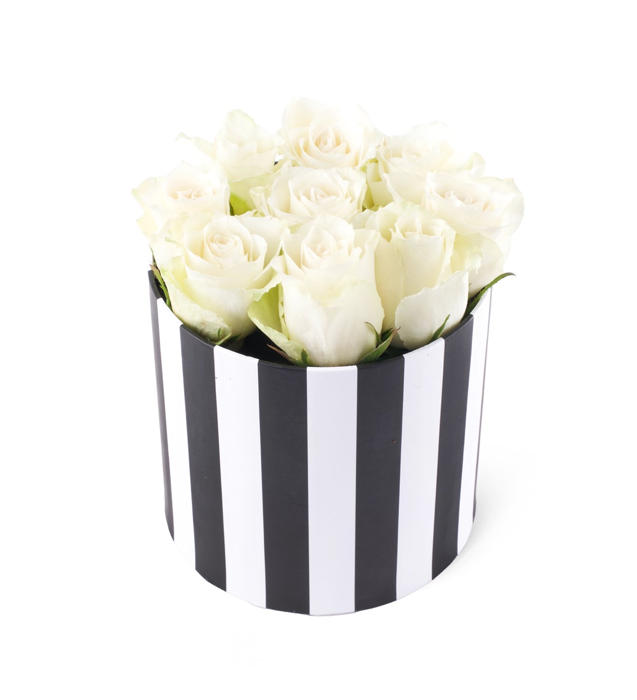 Siyah Beyaz Kutuda Beyaz Güller